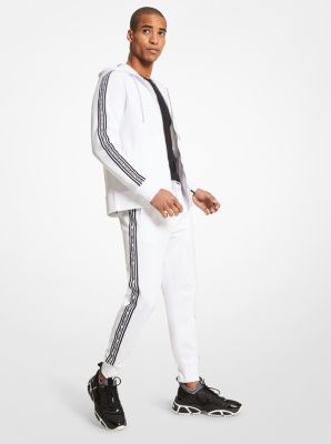 Logo Tape Cotton Blend Jogger in WHITE | Michael Kors