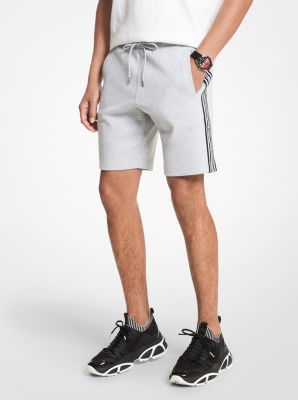 Logo Tape Cotton Blend Shorts in HEATHER GREY | Michael Kors