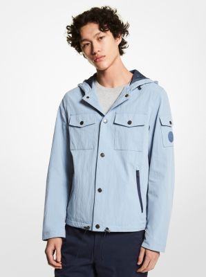 Manteau homme avec fermoir et capuchon - Marine