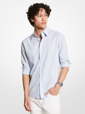 Slim-Fit Stretch Cotton Stripe Shirt | Michael Kors