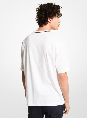 Camiseta de algod&oacute;n con estampado de gafas aviador y flores