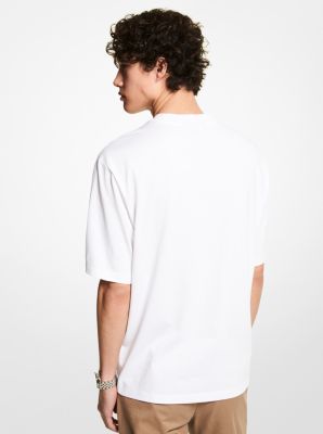 T-shirt in cotone con logo in BIANCO | Michael Kors