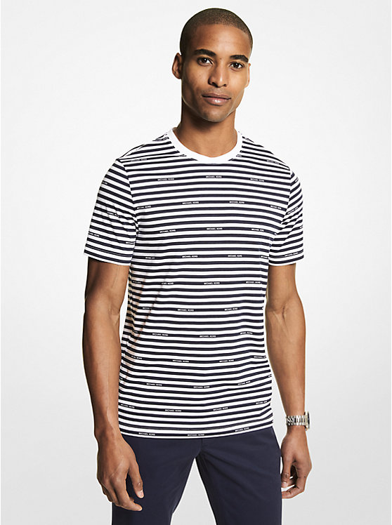 Logo Striped Cotton Jersey T-Shirt image number 0