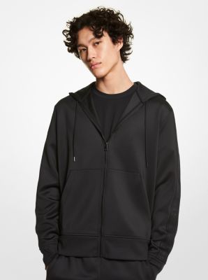 Logo Tape Cotton Blend Zip-Up Hoodie | Michael Kors