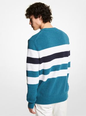 Striped Cotton Blend Sweater image number 1