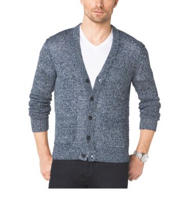 V-Neck Marled-Linen Cardigan | Michael Kors