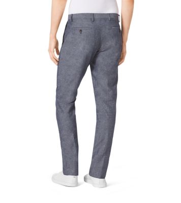 SlimFit Chambray Trousers Michael Kors Canada