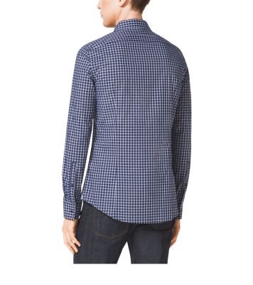 Slim-Fit Check Cotton Shirt | Michael Kors Canada