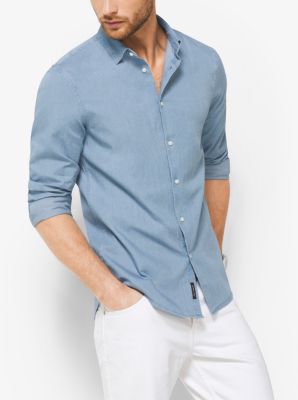 michael kors mens denim shirt