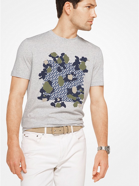 Painterly Camo Logo Cotton T-Shirt