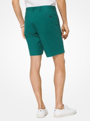 Printed Linen-Blend Shorts