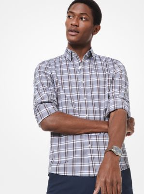 Check stretch shop cotton shirt