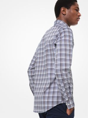 Slim-Fit Check Stretch-Cotton Shirt