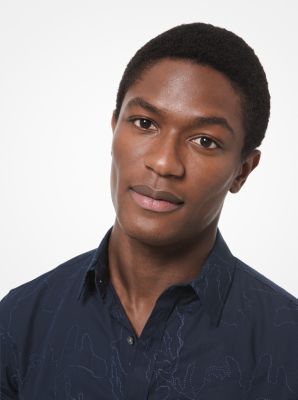 Slim-Fit Embroidered Cotton Shirt