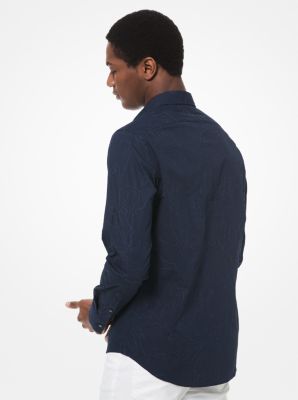 Slim-Fit Embroidered Cotton Shirt