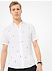 Sunglass-Print Linen Short-Sleeve Shirt image number 1