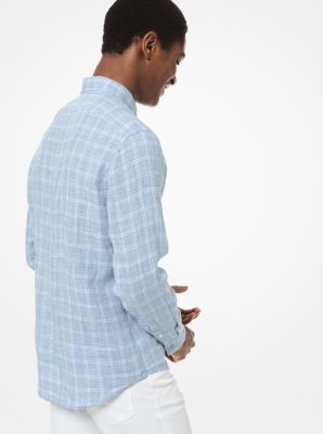 Slim-Fit Check Linen Shirt image number 2