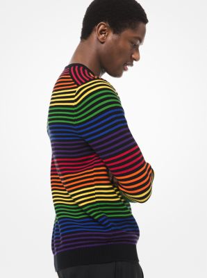 Mens rainbow store striped jumper