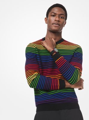 Rainbow Stripe Cotton Sweater | Michael 