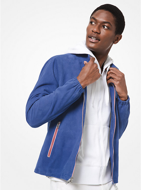 Perforated Suede Track Jacket image number 0