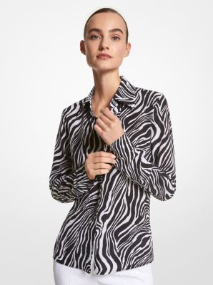 Hansen Zebra Silk Crepe De Chine Shirt image number 0