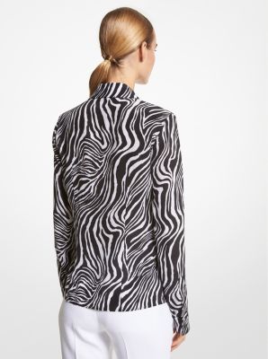 Hansen Zebra Silk Crepe De Chine Shirt image number 1