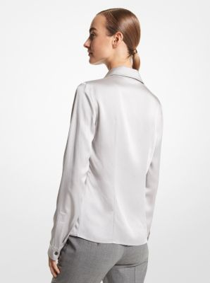 Hansen Charmeuse Shirt in PEARL GREY | Michael Kors