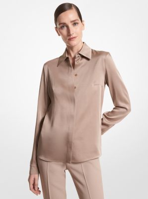 Hansen Charmeuse Shirt in TAUPE | Michael Kors