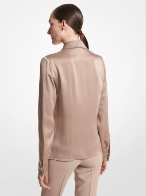 Hansen Charmeuse Shirt in TAUPE | Michael Kors