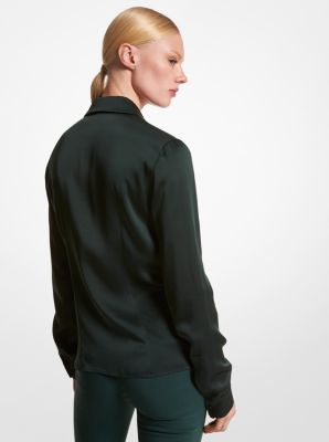 Hansen Charmeuse Shirt in FOREST | Michael Kors