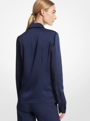 Chemise Hansen en charmeuse in BLEU MARINE | Michael Kors