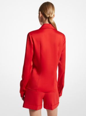 Hansen Charmeuse Shirt in POPPY | Michael Kors