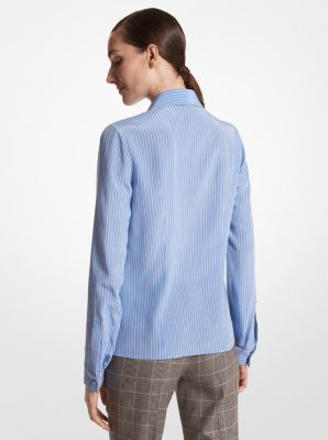 Hansen Striped Organic Silk Crepe De Chine Shirt image number 1