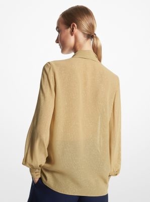 Michael kors sale tie neck blouse