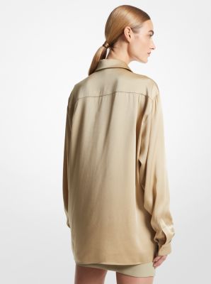 Charmeuse Boyfriend Shirt in DUNE | Michael Kors