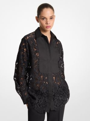 Floral Lace Oversized Shirt image number 0