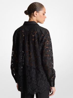 Floral Lace Oversized Shirt image number 1