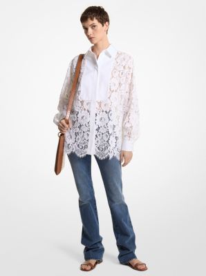 Floral Lace Oversized Shirt image number 0