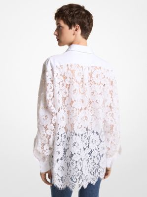 Floral Lace Oversized Shirt image number 1