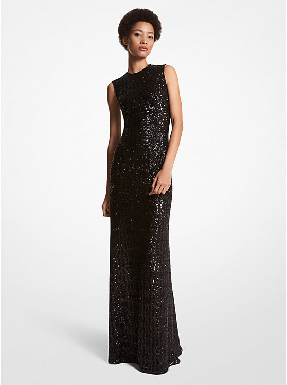 Embroidered Sequin Gown image number 0