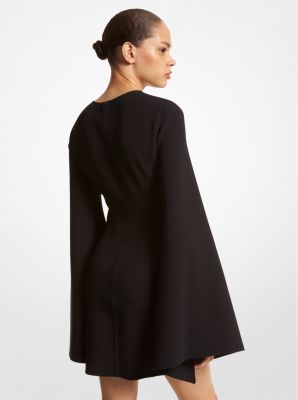 Double Face Stretch Wool Twill Slit-Sleeve Dress