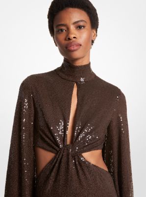 Hand-Embroidered Sequin Stretch Matte Jersey Fishtail Gown image number 2