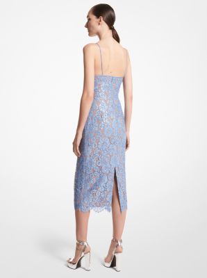 Hand-Embroidered Sequin Floral Lace Slip Dress image number 1