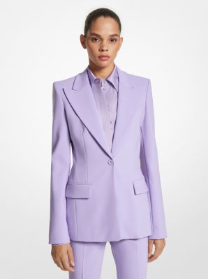 Michael Kors Georgina One-button Wool Blazer In Purple