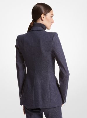 Golden Button Wool Twill Blazer - Ready-to-Wear