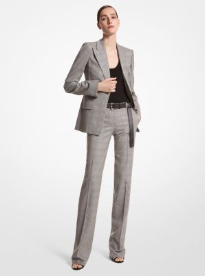 Bestickter Blazer Georgina aus Stretch-Wolle mit Glencheck-Karomuster image number 0