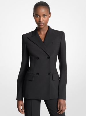 Stretch Wool Crepe Blazer
