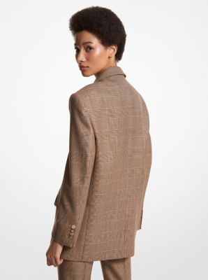 Glen Plaid Wool Boyfriend Blazer