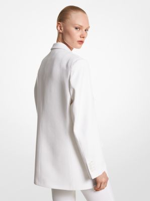 Blazer de gabardina de lana con doble botonadura in MARFIL | Michael Kors