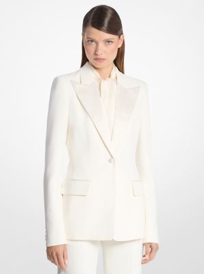 Blazer Georgina de crepé sablé doble adornado a mano